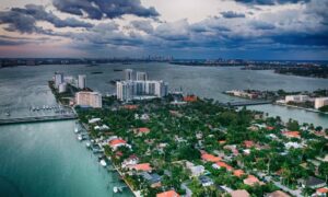 Miami waterfront homes fema elevation certificate - ALTA SURVEY Miami Aerial view of Miami waterfront homes highlighting the need for FEMA Elevation Certificate to assess flood risk